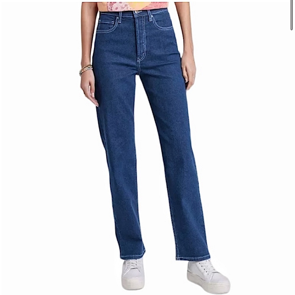 Wild Fable - Super High Rise Straight Jeans multiple button closure